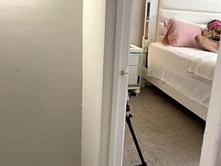 Step son gets caught masturbating by step mom in the house.