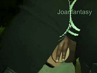 Ebony Babe Plays With Queen-Sized Dildo And Buttplug In Parking Lot