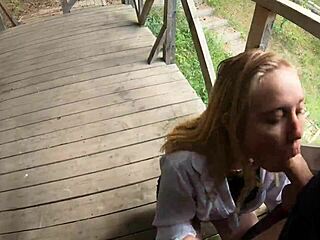 black lynn captures vicky sixxx sucking outdoors
