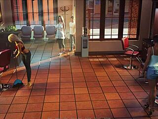 wife and stepmother explore suggestive hentai game with anime scenes