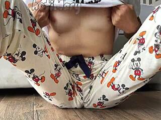 Skinny teen masturbates to squirting orgasm