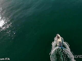 Skinny Tattooed Rebecca Volpetti Takes Double Penetration with Cum on Boat Outdoors