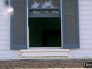 Horny blonde Amber Moore gives blowjob, rimjob, and rides cowgirl before facial in uniform fantasy