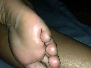 Sweet morning footjob feels amazing