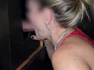 Beautiful Housewife Cuckold Wife Enjoys Group Gloryhole Fun with Old Swingers