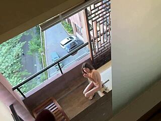 Neighbor Caught Me Naked on Balcony! I Offered Him Wild Anal Sex!