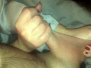 Trim Video of Wife's Handjob on Monster Cock
