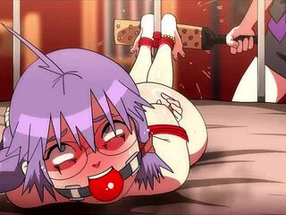 chizuru tied up giving footjob to monster cock