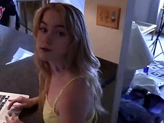 Blonde Sage Fox sneaks a creampie from stepdad Mr. Brogan while she's away! 😈