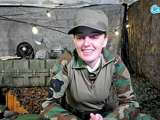 Big Boob Soldier Girl Fingering Pussy Alone?