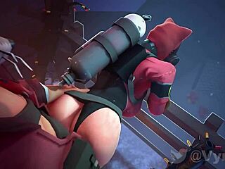 Femme pyro showcases big assets