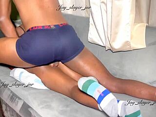 African petite beauty screams in cowgirl orgasm and creampie!