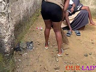 Outdoor chair sex with uganda girlfriend