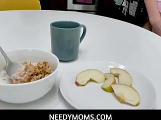 Teen Stepdaughter Aften Opal's Breakfast with Stepdaddy