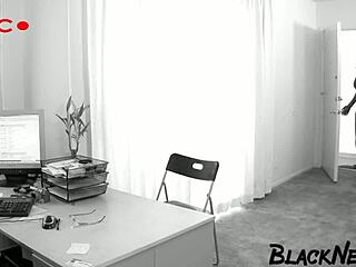 Ever seen a busty worker take on a huge interracial challenge?