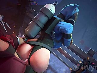 Femme pyro showcases big assets