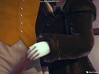 Honey Select 2: Blonde in White Lingerie Gets Whipped and Fucked in Videogame