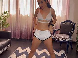 Just finished a hot yoga session with Linzilyn. She rode her dildo for wild solo fun.