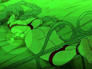 chizuru tied up giving footjob to monster cock