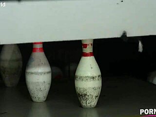2 Lucky Studs STRIKE BIG at Bowling Alley Orgy with Anissa Kate & Nataly Gold