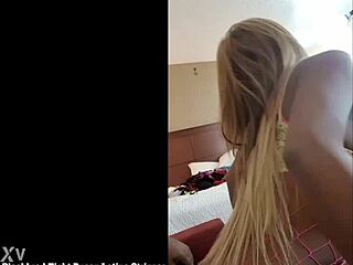 Desiree Lopez strips and gets her tight pussy blackbred!