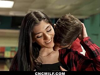 Bowling night got wild using my girlfriend and stepmom for fun. Can't believe how they rode me!
