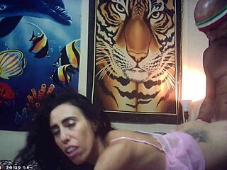 Behind the scenes glasses cam footage! First timer brunette meets maxxx loadz for sexy sex fucking session.