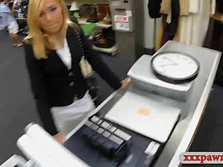Hot blonde milf pounded by pawn keeper in hidden cam