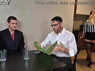 Bold Secretary slut Jennifer Mendez dominates 3on1 gangbang