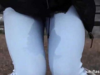 British Lassie Pissing Pants in Public