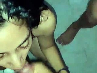 Homemade threesome with petite amateur