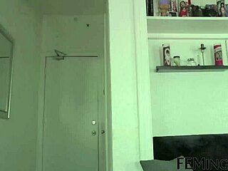 feminge 4k brunette lesbian fucked by strap on