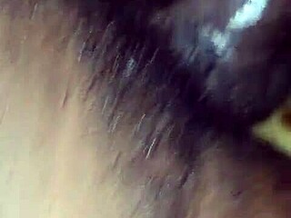 Coño peludo mojado monta vaquera hasta creampie intenso