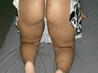 Chubby milf neighbor bends over for silent bedroom doggystyle fuck with big ass.