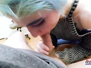 Petite Exotic Coed Raven Rubs Her Shaved Pussy And Sucks Cock For Cumshot