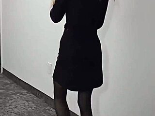 young brunette poetess reads poetry in dress