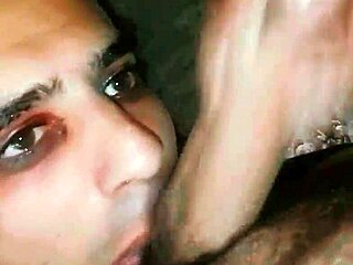 girlfriend gives deep throat oral on the balcony