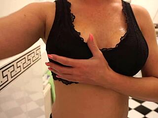 Tits Job with Huge Toy and Clit Rubbing to Orgasm