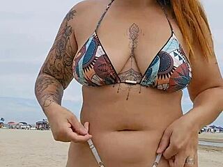 Wearing tiny panties at beach to lure married men for a wild ride.