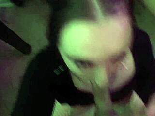 Goth slut deepthroats older Asian cock! Suck it hard!