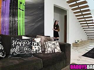 Step Dad Fucks Step Daughter in Halloween Costume!