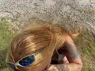 'give it to me,' blonde wife tells lover on beach