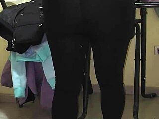 hired maid slut wears transparent leggings and thong