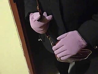 hired maid slut wears transparent leggings and thong