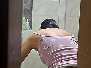 I secretly record my hot roommate in the bathroom