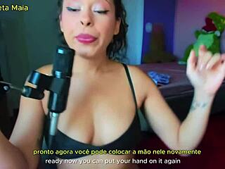 Morena Gostosa Guides Punheta with Espuleta Maia, Small Tits Exposed