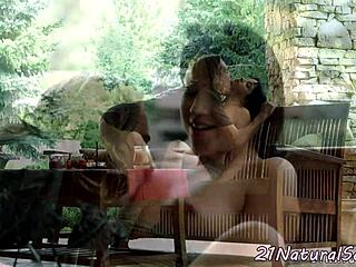 Beautiful European model gets pussyfucked in missionary by boyfriend.