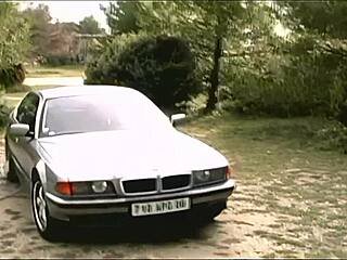 hey, monica sweetheart gives an amazing blowjob outside on the car