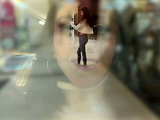 Skinny teen flashes wet jeans in public pee at shopping mall