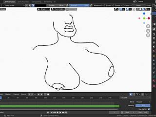 drawing big ebony tits in blender